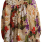 Beige Floral Print Long Sleeve Blouse Top