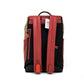 Track Colorblock Khaki Canvas Red Leather Logo Stamp Backpack Bag
