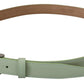 Mint Green Leather Silver Tone Metal Buckle