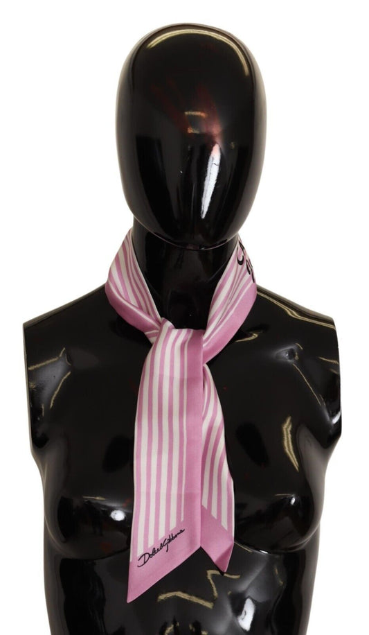 Silk Striped Cannes Jet'aime Scarf