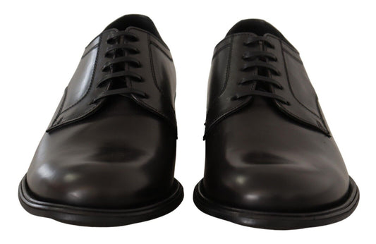 Elegant Black Leather Derby Shoes