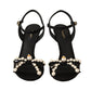 Elegant Mesh Pearl Applique Heels
