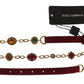 Red Suede Crystal Baroque Waist Belt