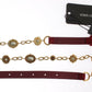 Red Suede Crystal Baroque Waist Belt