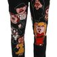 Elegant Casual Black Sweatpants with Exclusive Motive