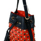 Chic Red Shoulder Tote with Leather Strap