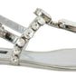 Crystal Embellished Silver Leather Sandals