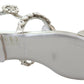 Crystal Embellished Silver Leather Sandals