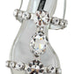 Crystal Embellished Silver Leather Sandals