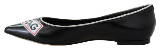 Chic Black Pointed Ballerina Flats with Lurex Detail