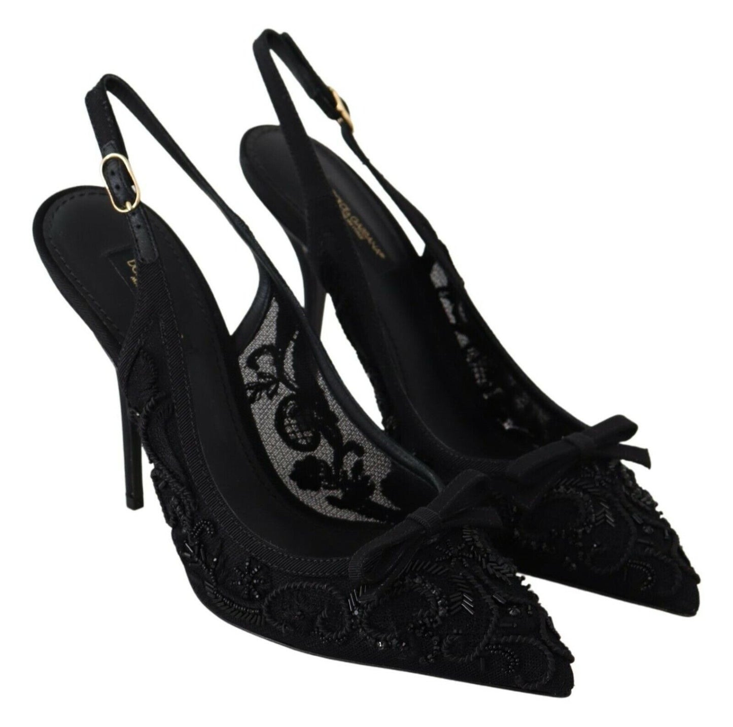 Elegant Sheer Embroidered Stilettos