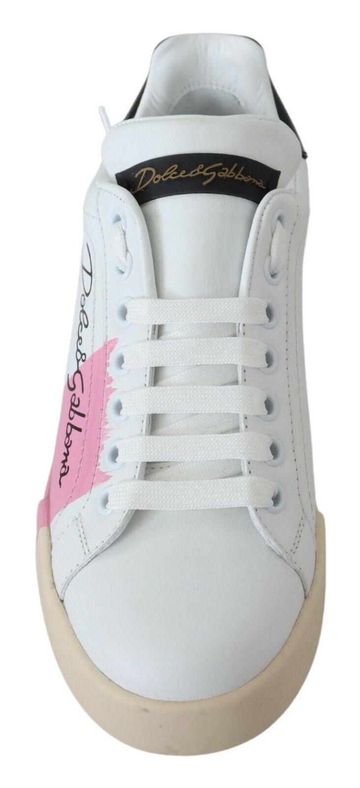 Chic White Leather Stripe Sneakers