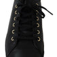 Chic Black Leather Sneakers with Gold Accents