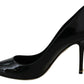 Black Patent Leather Heels Pumps