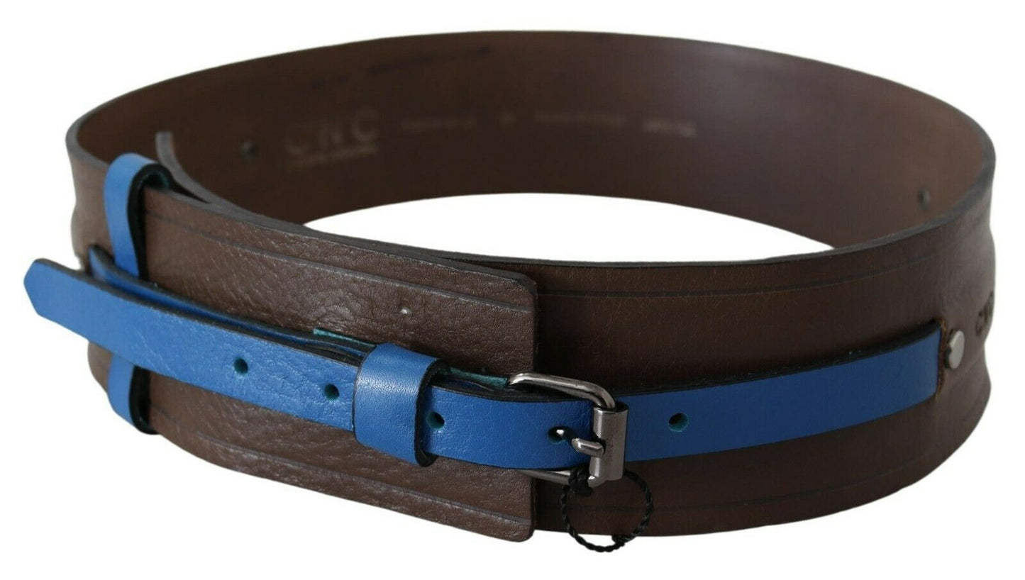 Chic Dark Brown Leather Fashion Belt