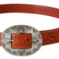 Elegant Brown Leather Fashion Belt