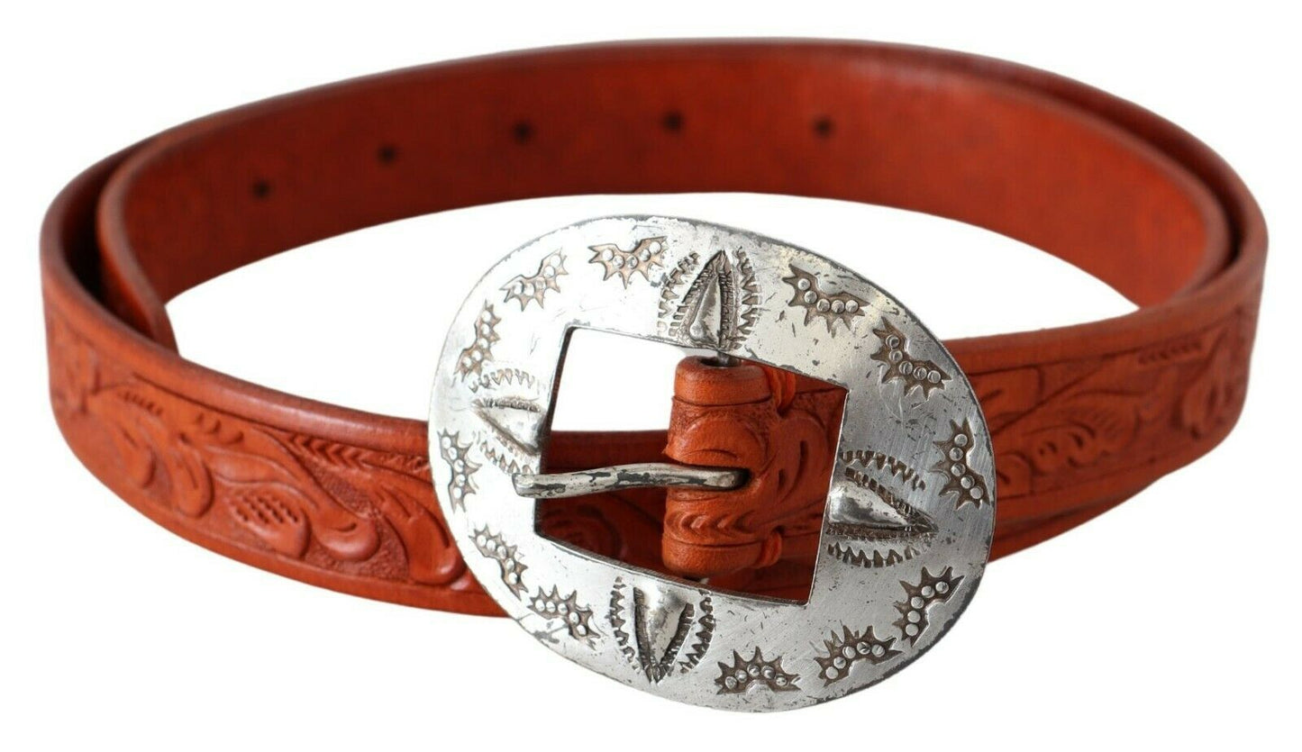 Elegant Brown Leather Fashion Belt