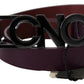 Brown Leather Large Logo Letter Buckle Belt