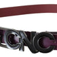 Brown Leather Large Logo Letter Buckle Belt