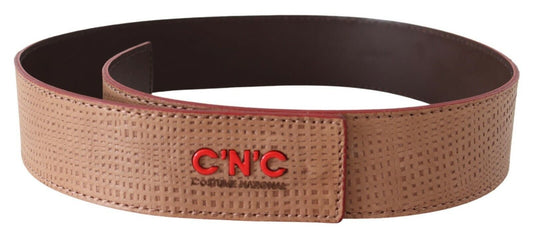 White Leather Logo Fashion Waist Belt