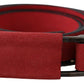 Elegant Red Leather Fashion Belt