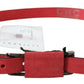 Elegant Red Leather Fashion Belt