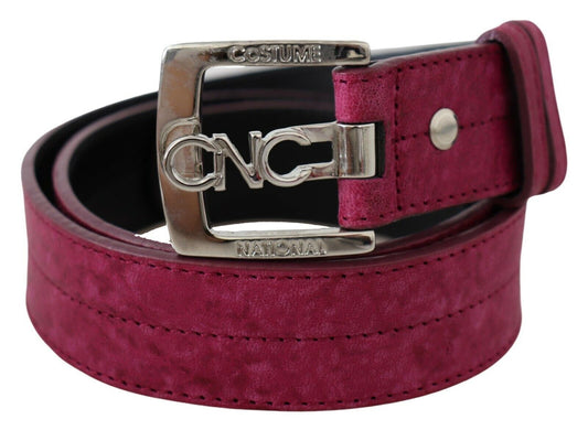 Elegant Maroon Leather Fashion Belt