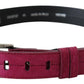 Elegant Maroon Leather Fashion Belt
