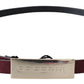 Elegant Maroon Leather Fashion Belt
