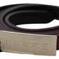 Elegant Maroon Leather Fashion Belt