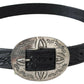Classic Studded Black Leather Belt