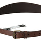 Chic Brown Leather Fashion Belt with Bronze-Tone Hardware