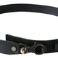 Elegant Black Leather Waist Belt