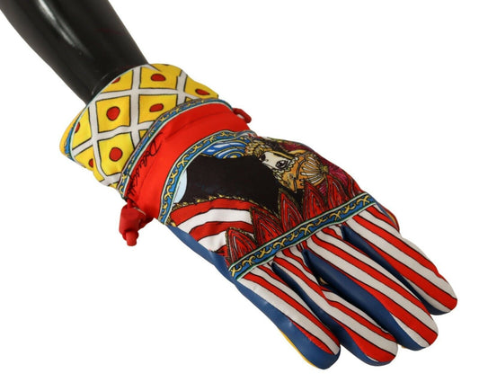 Multicolor Sicily Print Casual Wrist Gloves