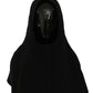 Black Wool Whole Head Hooded Scarf Hat