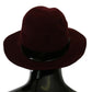 Maroon Bordeaux Cotton Black Strap Hat