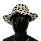White 100% Cotton Polka Dot Design Trilby Hat