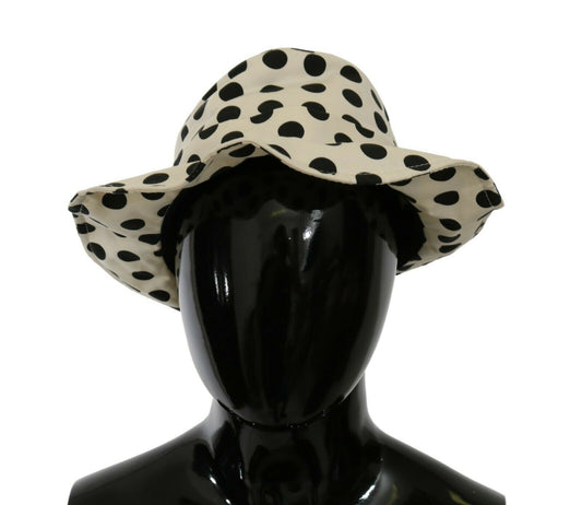 White 100% Cotton Polka Dot Design Trilby Hat