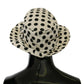 White 100% Cotton Polka Dot Design Trilby Hat