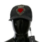 Blue Denim Embroidered Heart Design Cap