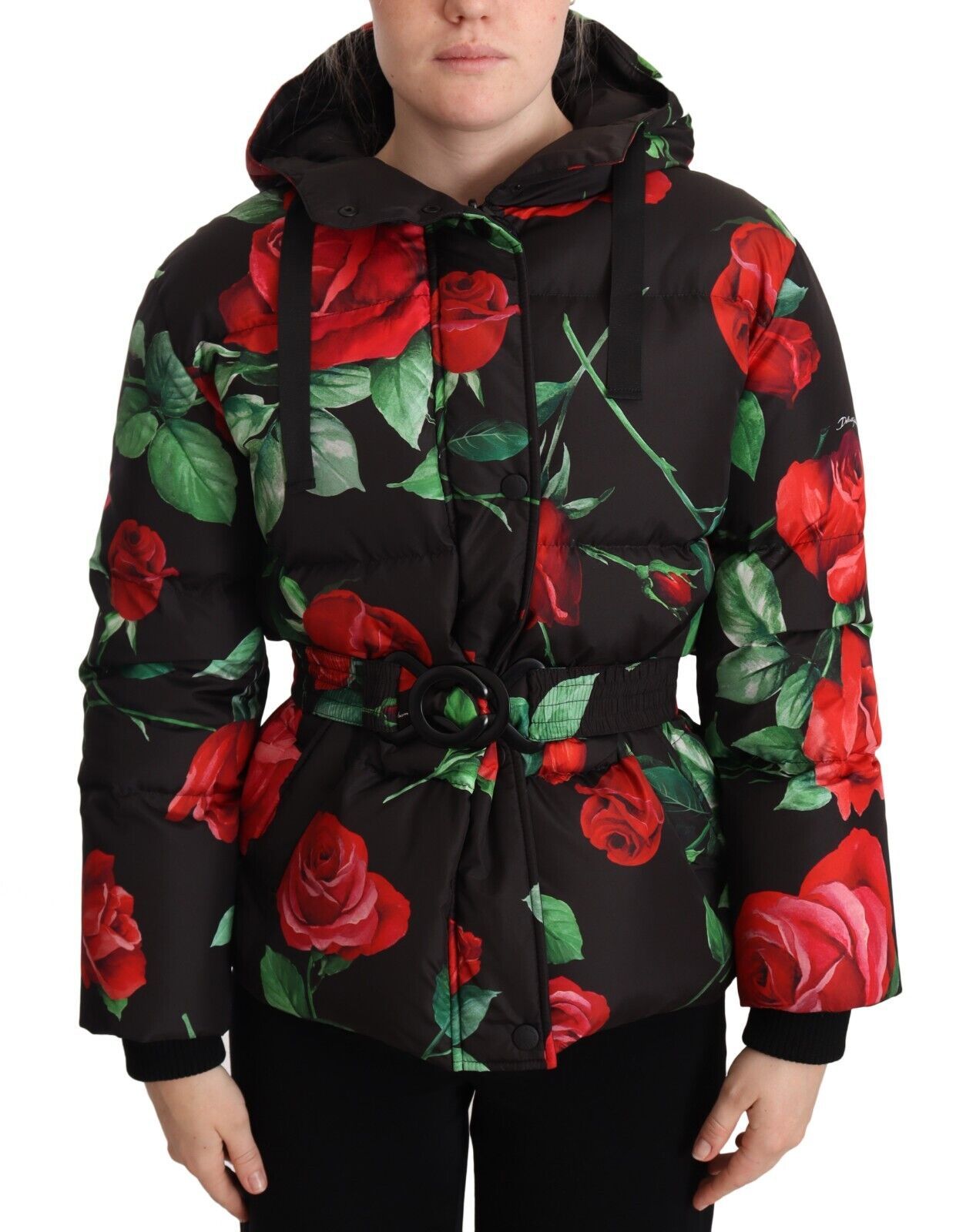 Floral Quilted Elegance Hooded Jacket