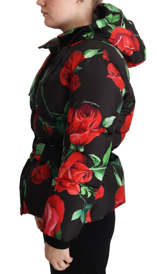 Floral Quilted Elegance Hooded Jacket