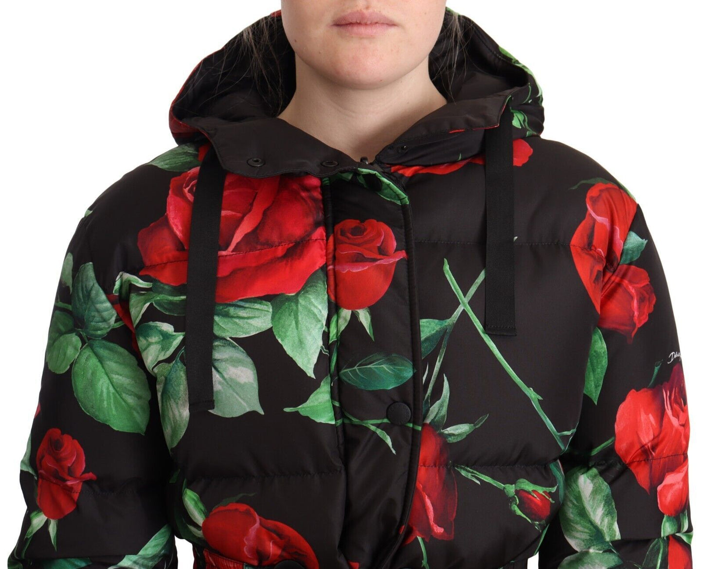 Floral Quilted Elegance Hooded Jacket