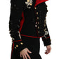 Black Wool Crystal Baroque Coat Jacket