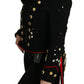 Black Wool Crystal Baroque Coat Jacket