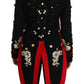 Black Wool Crystal Baroque Coat Jacket