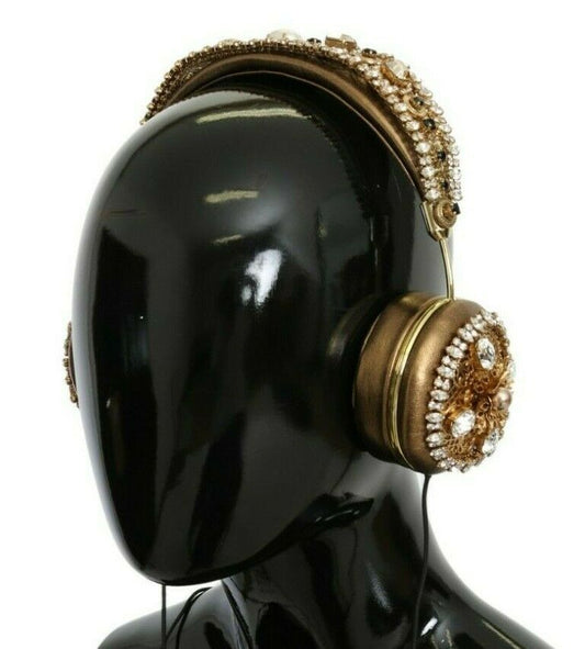 Stunning Gold Crystal Embellished Headphones