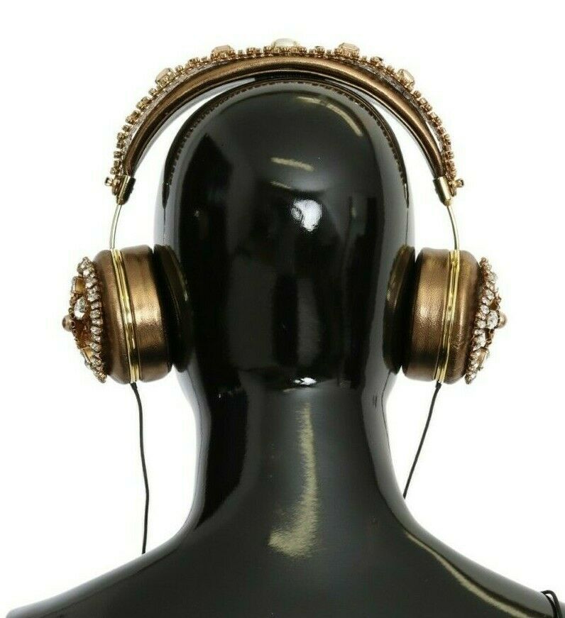 Stunning Gold Crystal Embellished Headphones