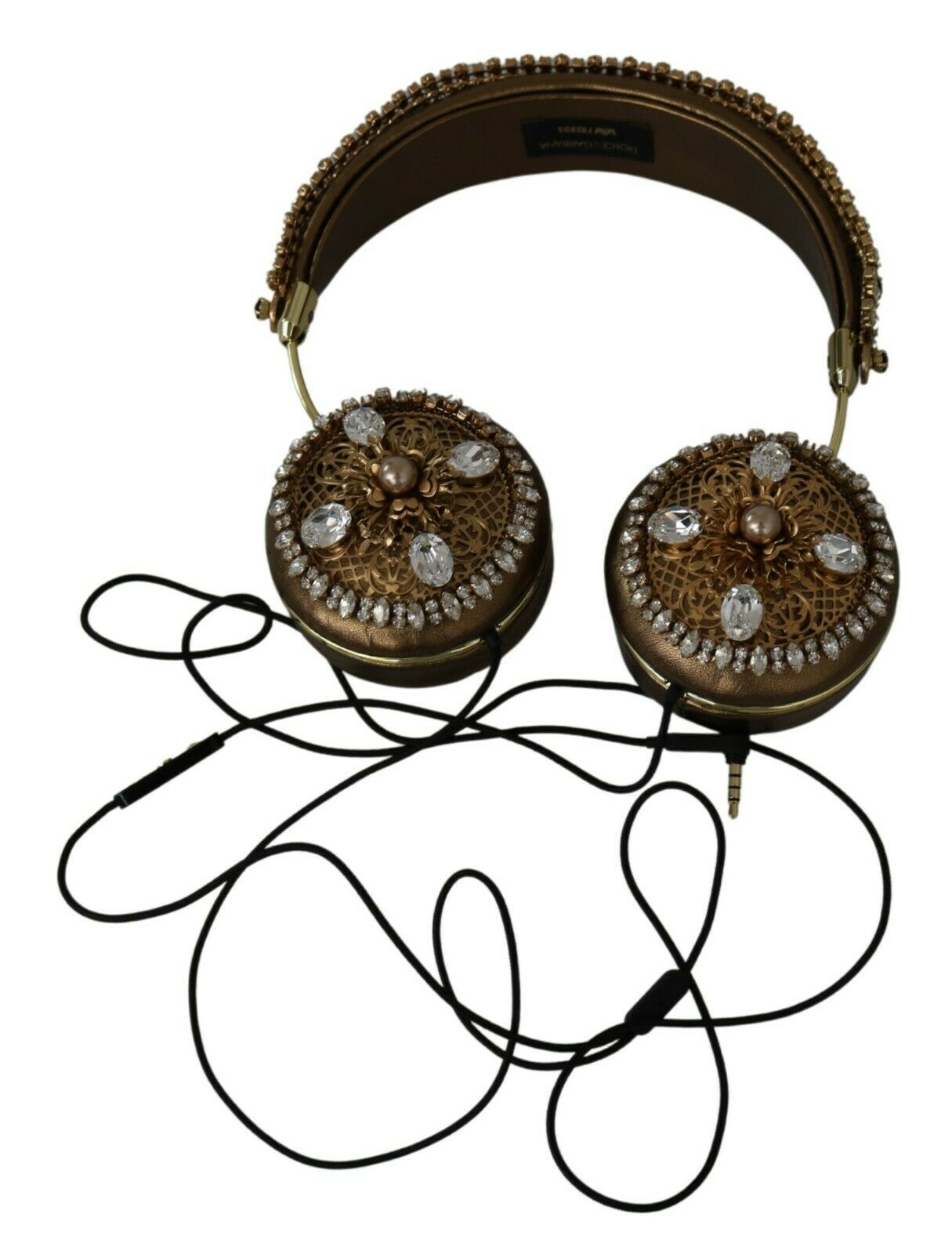 Stunning Gold Crystal Embellished Headphones