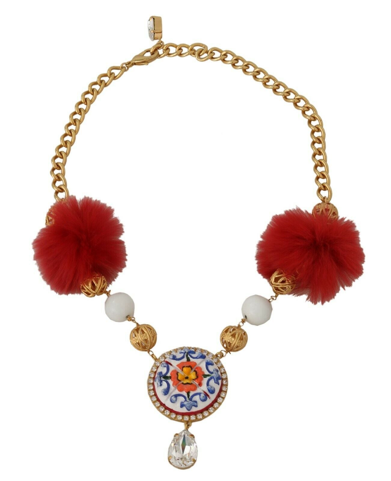 Golden Majolica Crystal Statement Necklace